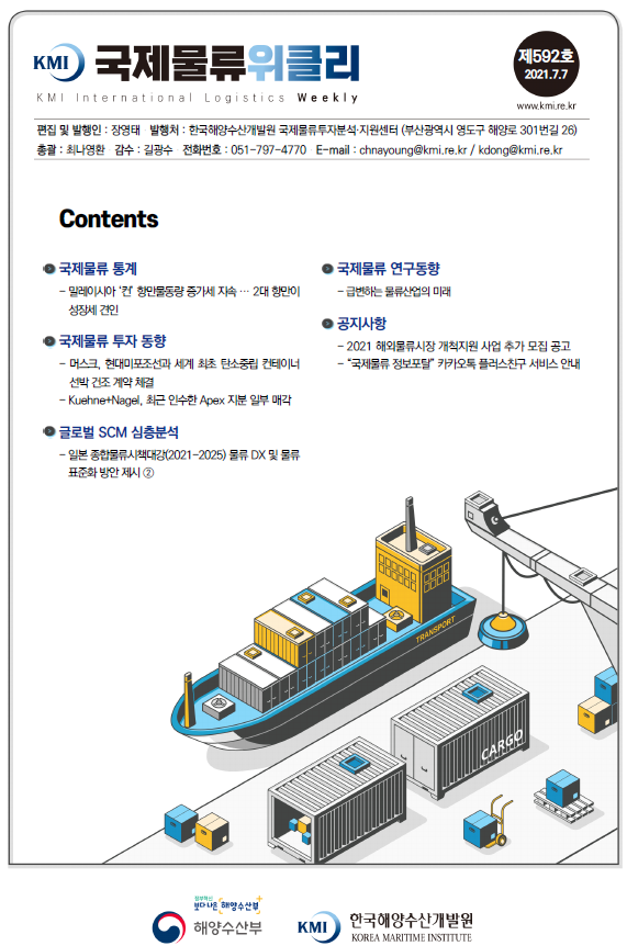 KMI 국제물류위클리 제592호 국제물류통계 국제물류주요이슈 국제물류 연구동향 공지사항 2021.7.7